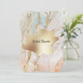 金ゴールド大理石GeodeテクスチャDIYクラスのパーティー 招待状 (スタンド正面)