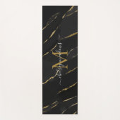 金ゴールド大理石Modogram Cligraphy Script名  ヨガマット (正面)