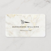 金ゴールド大理石QRコードシザーモダン 名刺 (正面)