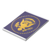 金ゴールド大統領のシールオンブルーグラウンド ノートパッド (回転)