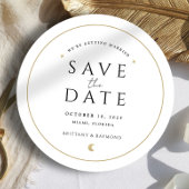 金ゴールド天上結婚式の日付カードを保存 サンキューカード