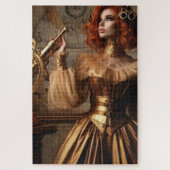 金ゴールド天文学者スティームパンクビクトリアンヴィンテージ ジグソーパズル (縦)