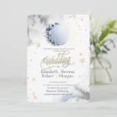 金ゴールド天日、月結婚月 招待状 (スタンド正面)