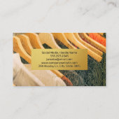 金ゴールド天然木粒 |のぶら下がった衣服 名刺 (裏面)