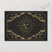 金ゴールド太陽と月のタロットカードウェディングRSVP エンクロージャーカード (裏面)