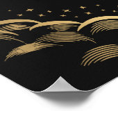 金ゴールド太陽と月のタロットカード結婚のウェルカムサイン ポスター (角)