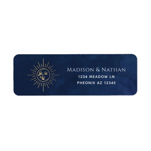 金ゴールド太陽と月のタロットラベル ラベル (正面)