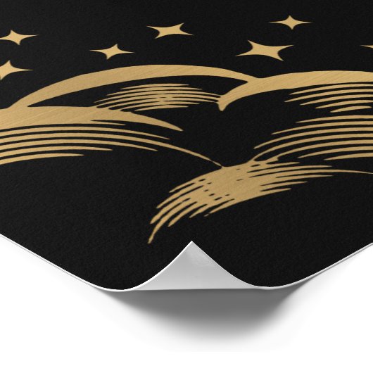 金ゴールド太陽と月のタロット結婚の座席表 ポスター (角)