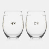 金ゴールド女エレガントの日の植物の個人用設定 ステムなしワイングラス (左)