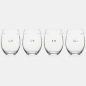 金ゴールド女エレガントの日の植物の個人用設定 ステムなしワイングラス (左)