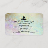 *金ゴールド女性グリッター瞑想マインドフルヨガ  名刺 (裏面)