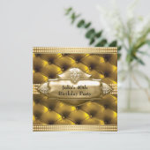 金ゴールド女性40th誕生日パーティー 招待状 (スタンド正面)