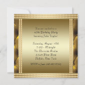 金ゴールド女性40th誕生日パーティー 招待状 (裏面)