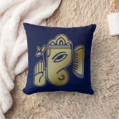 金ゴールド女神ガネシャスクエアピロー クッション (ブランケット)