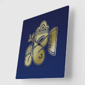 金ゴールド女神ガネシャ-ウォールクロック スクエア壁時計 (傾斜)