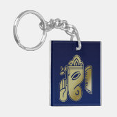 金ゴールド女神ガネーシャ – アクリルキーチェーン キーホルダー (正面左)