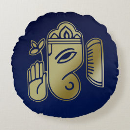 金ゴールド女神ガネーシャ – 円枕 ラウンドクッション