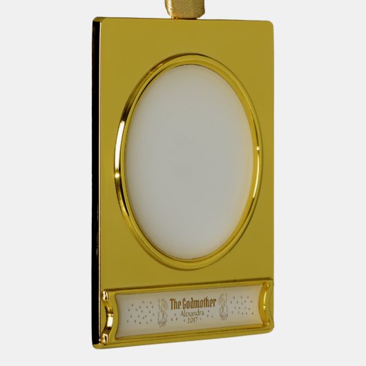 金ゴールド妖精がゴッドマザーをカスタマイズ ゴールドプレートバナーオーナメント (右)