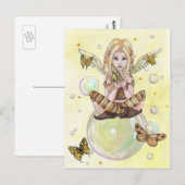 「金ゴールド妖精」のはがき ポストカード (正面/裏面)
