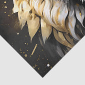 金ゴールド威厳のあると灰色の雄ライオン 薄葉紙 (詳細)