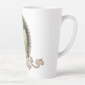 金ゴールド威厳のあると緑の孔雀 カフェラテマグ (右)