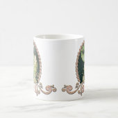 金ゴールド威厳のあると緑の孔雀 コーヒーマグカップ (中央)