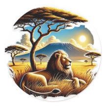 金ゴールド威厳のあるアフリカライオンポートレート