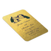 金ゴールド孔雀の日付を保存 マグネット (右側)