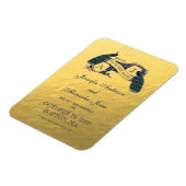 金ゴールド孔雀の日付を保存 マグネット (左側)