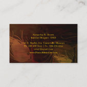 金ゴールド孔雀の羽のインテリアデザイン 名刺 (裏面)