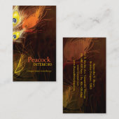 金ゴールド孔雀の羽のインテリアデザイン 名刺 (正面/裏面)
