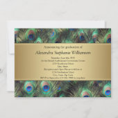 金ゴールド孔雀の羽のエレガント卒業 招待状 (裏面)