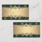 金ゴールド孔雀シーティング座席表 プレイスカード (正面/裏面)