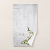 金ゴールド孔雀パーソナライズされたバスタオル バスタオルセット (ハンドタオル)