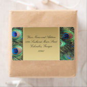 金ゴールド孔雀フェザーエレガント住所 シール (インサイチュ)