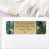 金ゴールド孔雀フェザーエレガント住所 シール (インサイチュ)