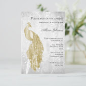 金ゴールド孔雀ブライダルシャワー招待 招待状 (スタンド正面)