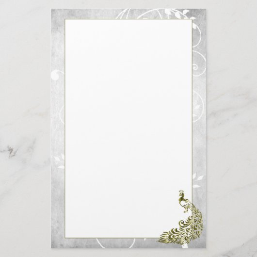 金ゴールド孔雀文具 便箋 (裏面)