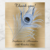 金ゴールド孔雀羽カスタマイズ可能なワインラベル ワインラベル (シングルラベル)