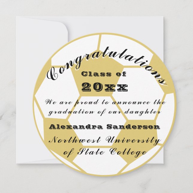 金ゴールド学卒者サッカーボール卒業 (正面)