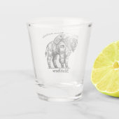 金ゴールド宇宙服のバイソン探索宇宙 ショットグラス (裏面)