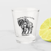 金ゴールド宇宙服のバイソン探索宇宙 ショットグラス (正面)