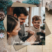 金ゴールド宗教的キリスト教家族写真クリスマス シーズンカード