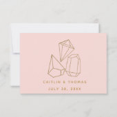 金ゴールド宝石ピンクフード選択RSVP応答カード 出欠カード (裏面)