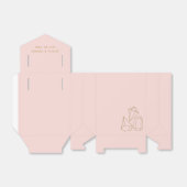 金ゴールド宝石赤面ピンク結婚またはシャワー フェイバーボックス (折り畳みなし)