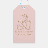 金ゴールド宝石赤面PInk結婚式の引き出物ありがとう ギフトタグ (裏面)