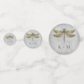 金ゴールド宝石飾ドラゴンフライ結婚ズ コンフェッティ (正面)