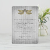 金ゴールド宝石飾ドラゴンフライ結婚ズ 招待状 (スタンド正面)