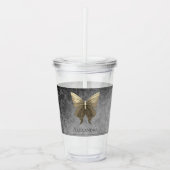 金ゴールド宝飾の蝶 アクリルタンブラー (正面)