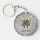 金ゴールド宝飾の蝶 キーホルダー (正面)